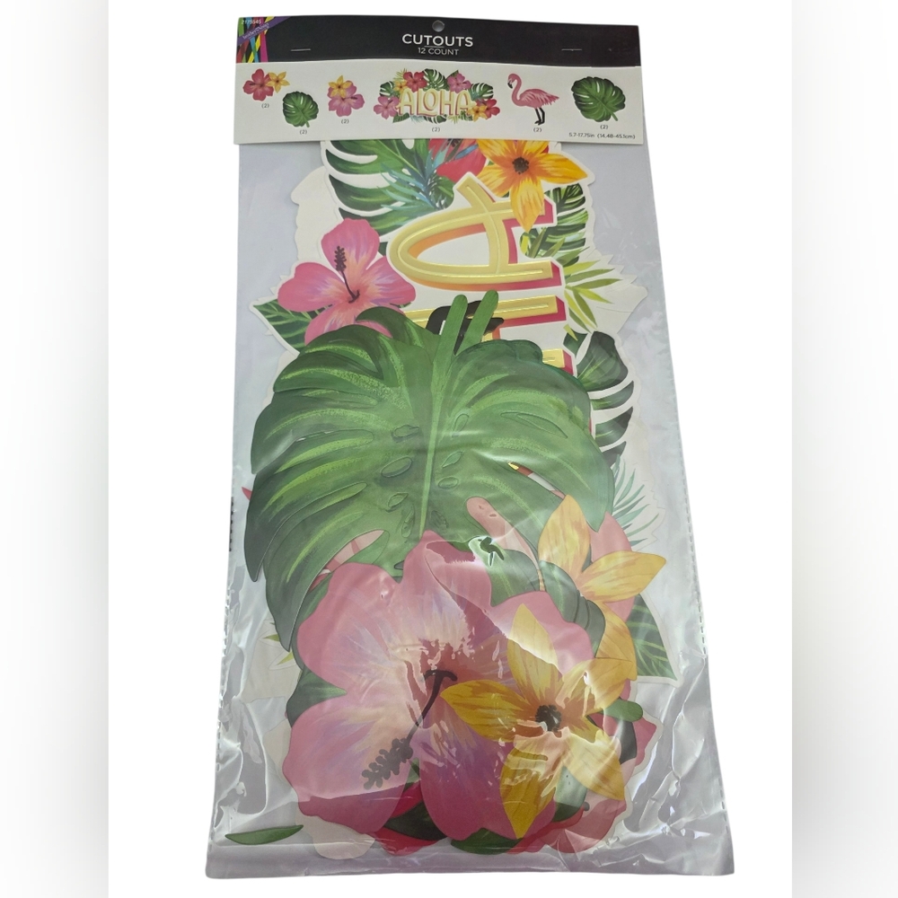 Tropical Floral Party Cutouts 12 Count – Multicolor